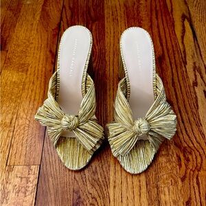 Loeffler Randall Gold Penny Knot Mules, Women’s size 9, New in Box